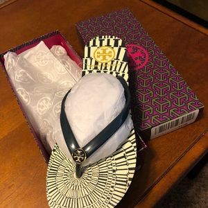 Tory Burch Navy Flip Flops